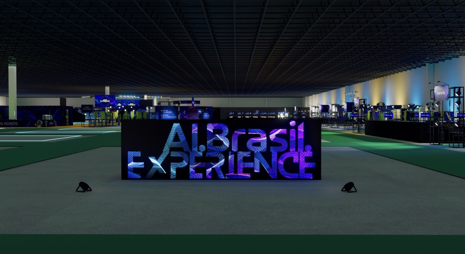 Entrada com painel de LED do AI Brasil Experience 2026